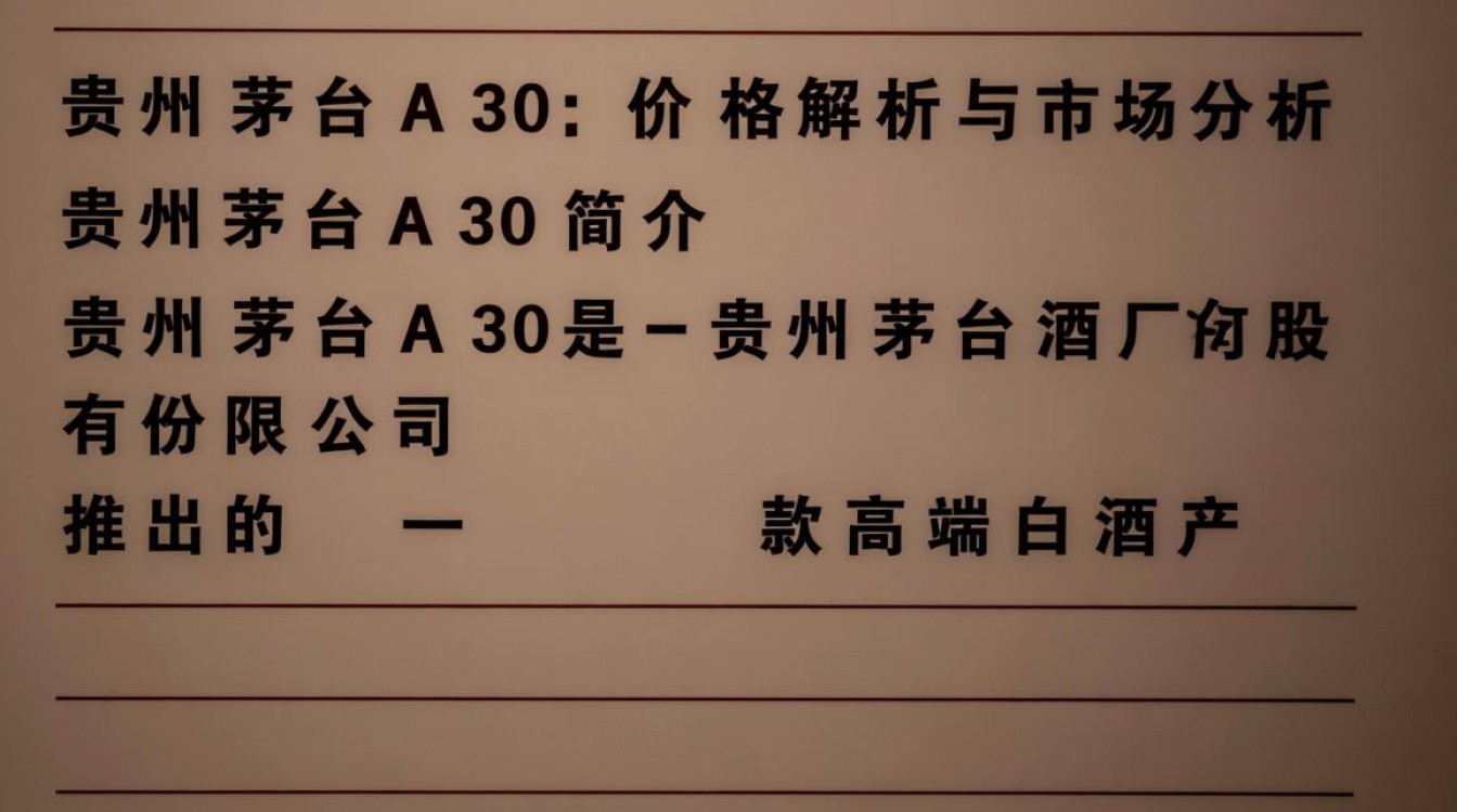 茅台A30价格是多少？近期市场行情如何？-第1张图片-鸿之腾酒家